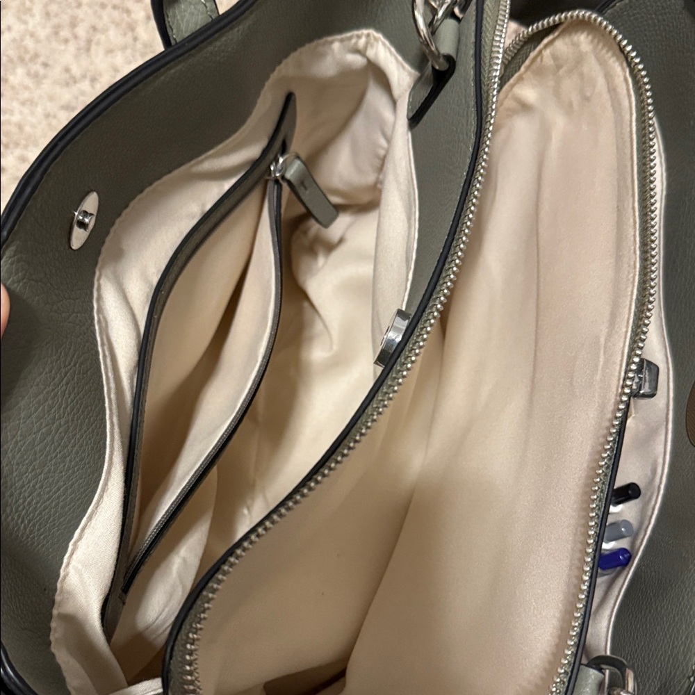 Rae Dunn Gray and Cream Shoulder Bag